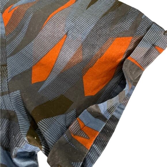 Calvin Klein Shirt Mens XL Black Blue Orange Geometric Button Up Short Sleeve - Picture 3 of 10